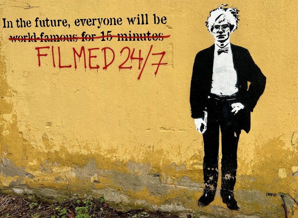 Street art on a brick wall in Telliskivi, Tallinn.